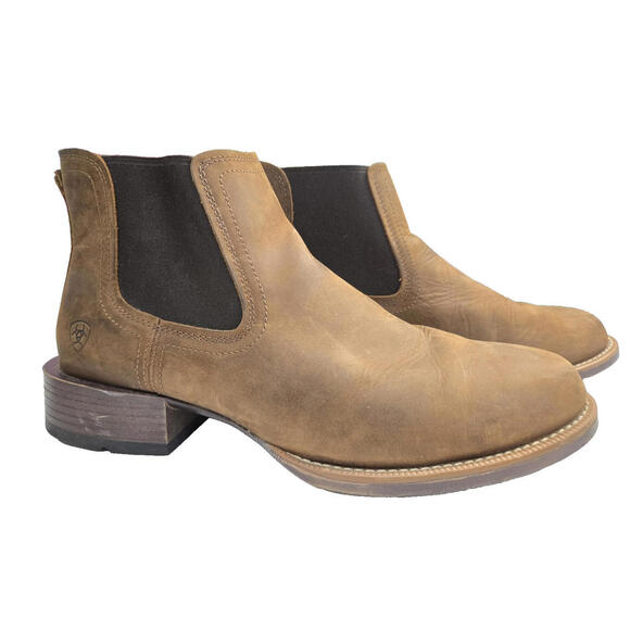 Ariat Western Booker Brown Leather Chukka Ultra Bantamweight Boots Mens 12D